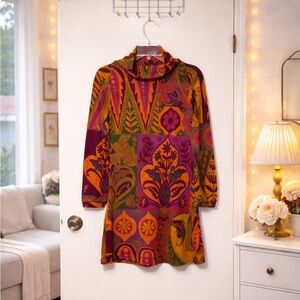 ✨ Unique Razoli Artistic Boho Tunic Cowl Neck Dress Size S